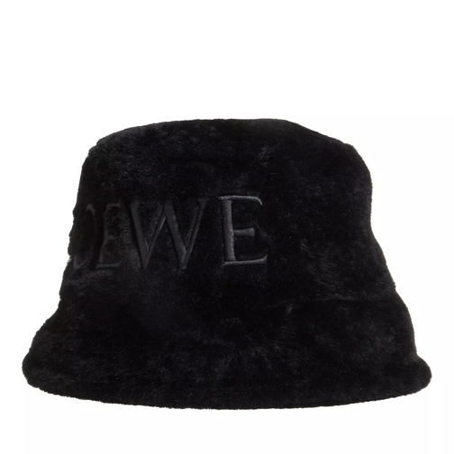 Loewe Shearling Bucket Hat Black Vissershoed