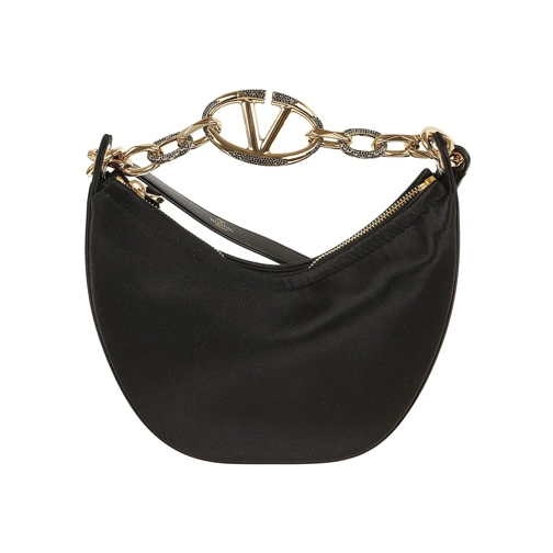 Valentino Schultertasche Mini Hobo Vlogo Moon Bag In Satin Black