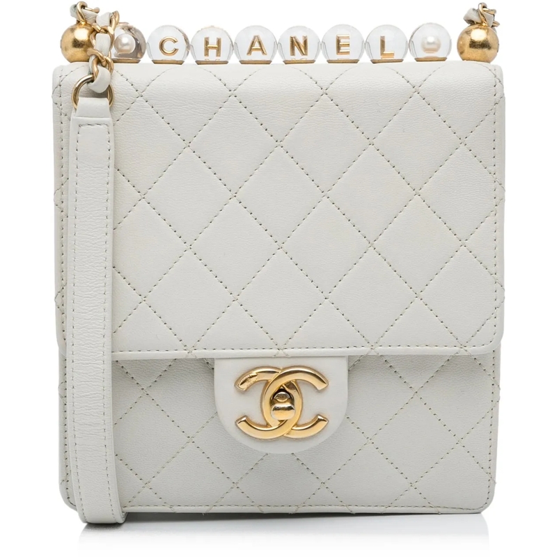Chanel Schultertasche Mini Chic Pearls Crossbody weiß