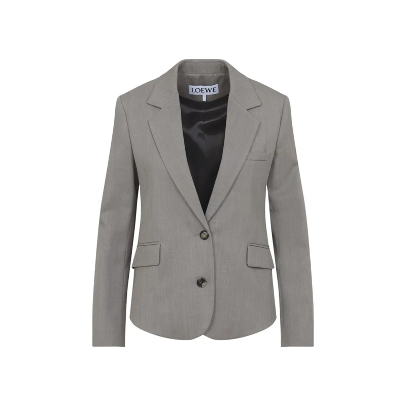Loewe Blazer Tailored Grey Wool Blend Jacket Grey