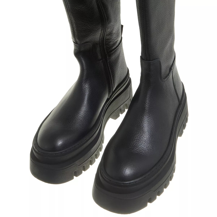 Black leather steve madden boots best sale