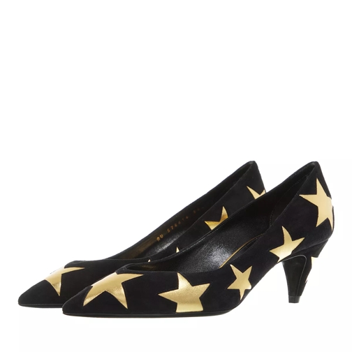 Saint Laurent Kiki Star Pumps Leather Black/Gold Pump