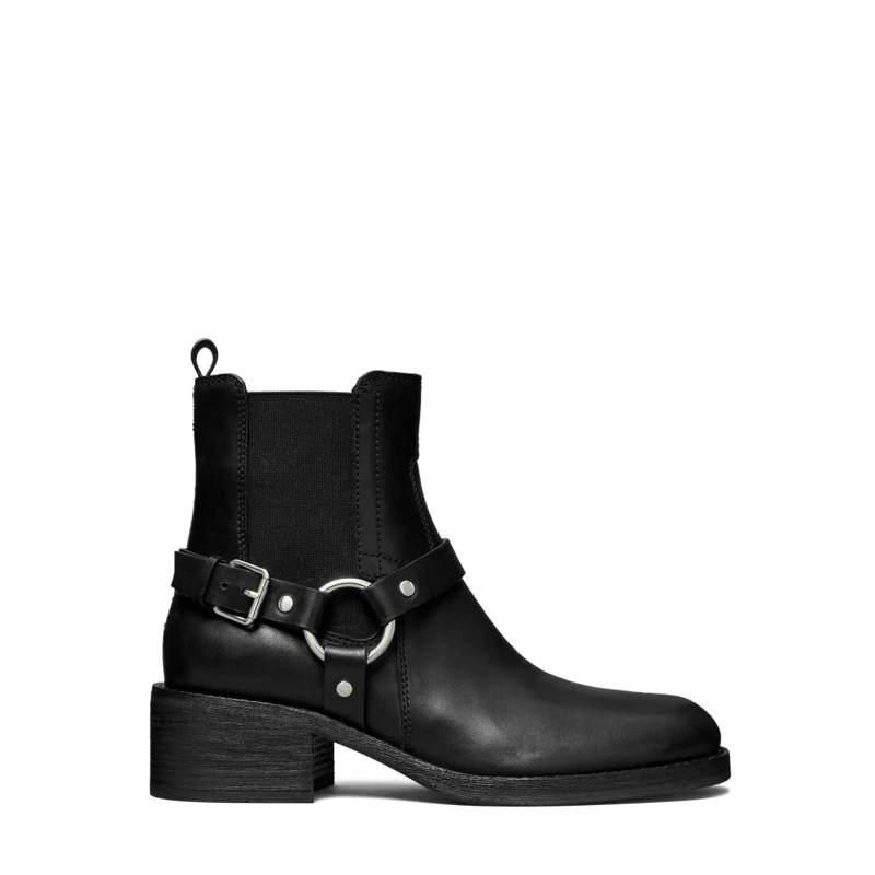 Tory Burch Bottes Classic Moto Boots With 50Mm Sturdy Heel Black