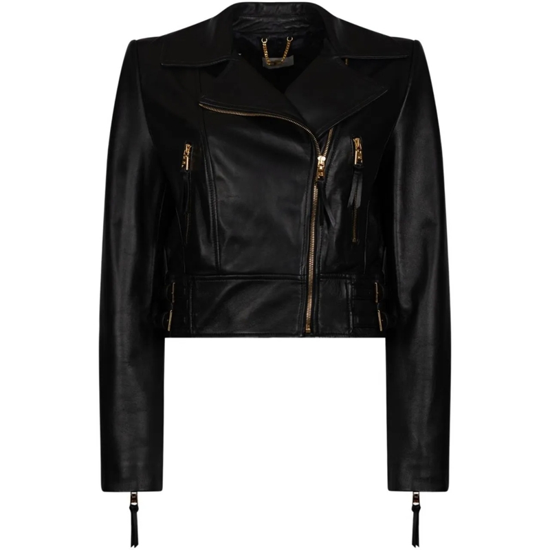 Elisabetta Franchi Lederjacke Jackets Black schwarz