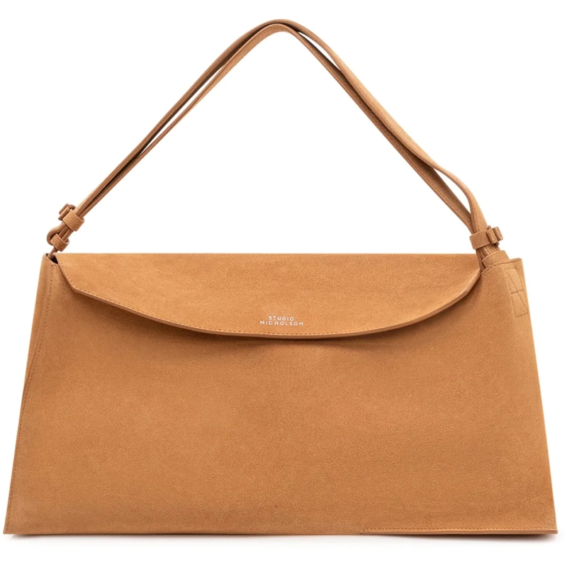 Studio Nicholson Sac à bandoulière Borsa The Folded a Spalla con Patta beige