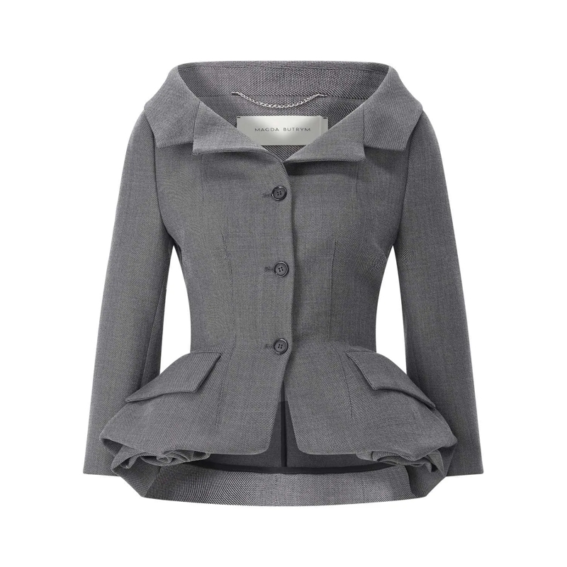 Magda Butrym Blazer Blazer aus Schurwolle grau