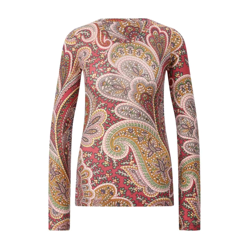 Etro T-shirt Langarmshirt mit Paisley-Muster Multicolor
