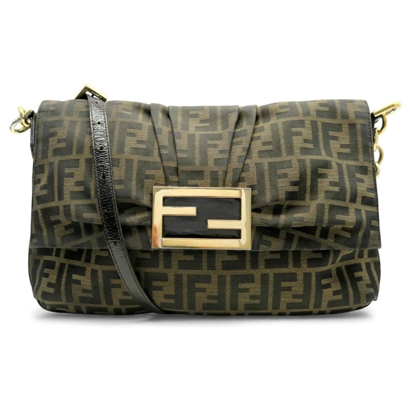 Fendi Baguette Bag FENDI BAGUETTE 8BT163 MONOGRAMM LOGO CANVAS TASCHE braun