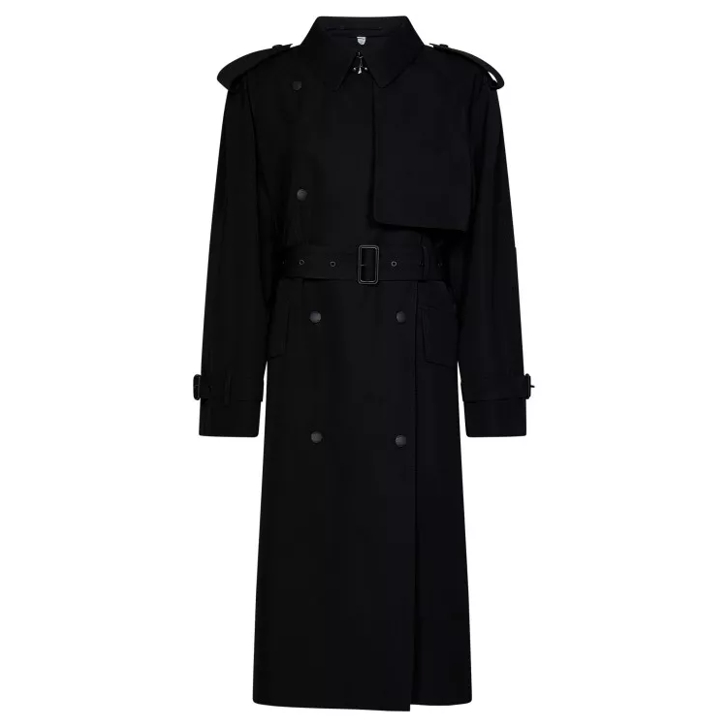 Burberry long cheap black coat