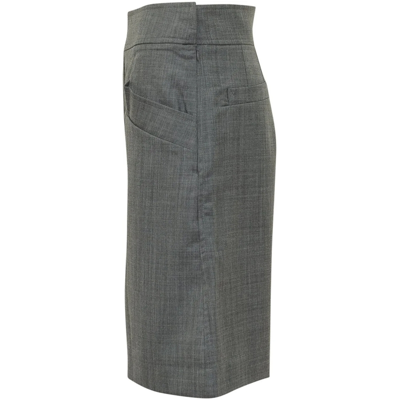 GANNI Shorts Bermuda con Tasche Laterali e Taglio Ampio dunkelgrau(Image 3)