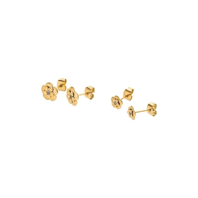 Purelei Ohrstecker Ohrring Set Flower gold