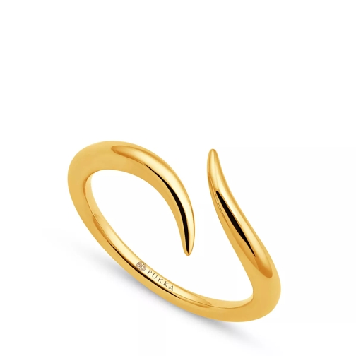 Pukka Berlin Tembo Cross Over Ring Yellow Gold Ring