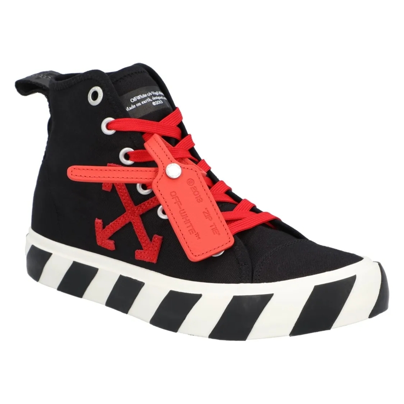 Off-White Lage-top sneaker Vulcanized Hi Black Red Canvas Sneakers Black