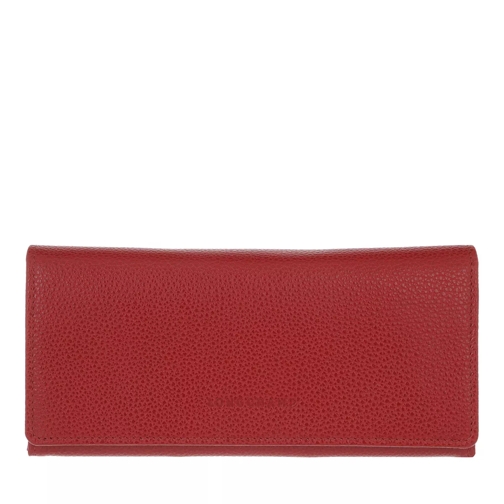 Longchamp Le Foulonné Wallet with Flap Red Portemonnaie mit Überschlag