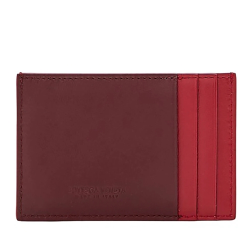 Bottega Veneta Geldbörse Two-Tone Leather Card Holder Burgundy