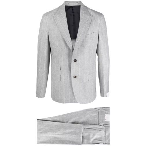 Eleventy Gray Pinstripe Suit Grey 