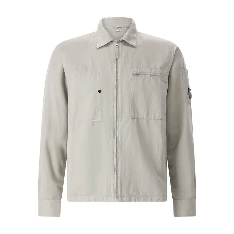 CP Company Übergangsjacke Leichte Jacke aus Baumwolle & Leinen grau
