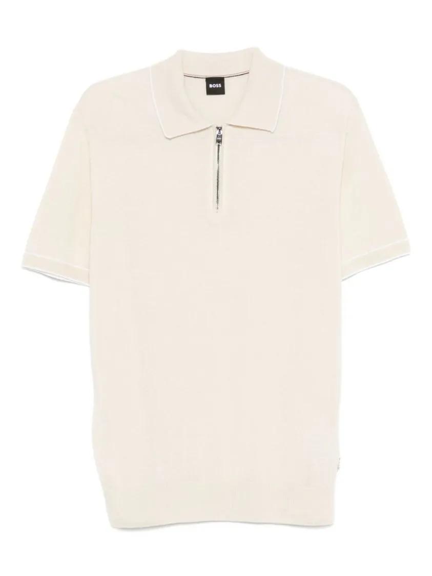 Boss - Classic Linen-Viscose Blend Polo Shirt - Größe XL - weiß