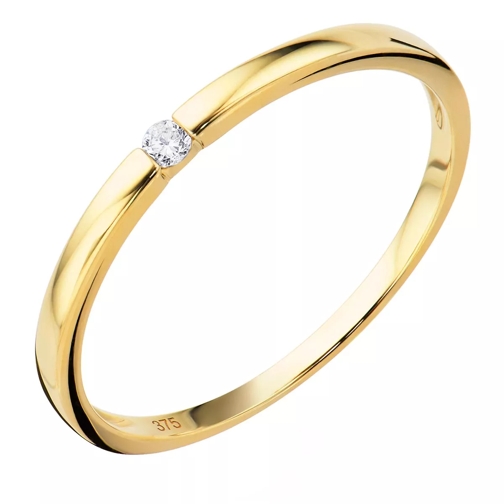 BELORO Solitaire Diamond Ring 9Kt Yellow Gold Bague diamant
