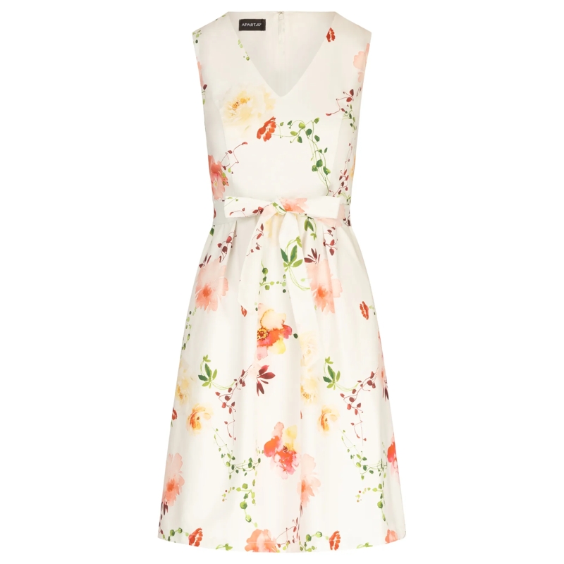 Apart Abendkleid bedrucktes Satinkleid bunt