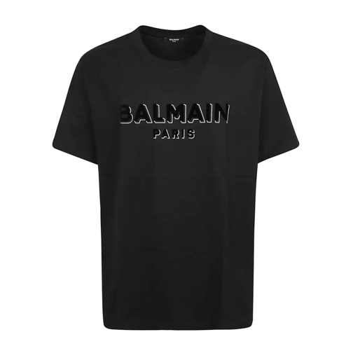 Balmain T-shirts Pure Cotton Crew Neck T-Shirt With Logo Detail Black