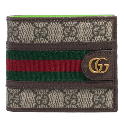 Gucci Bi-Fold Portemonnee Coin Wallet Beige / Green