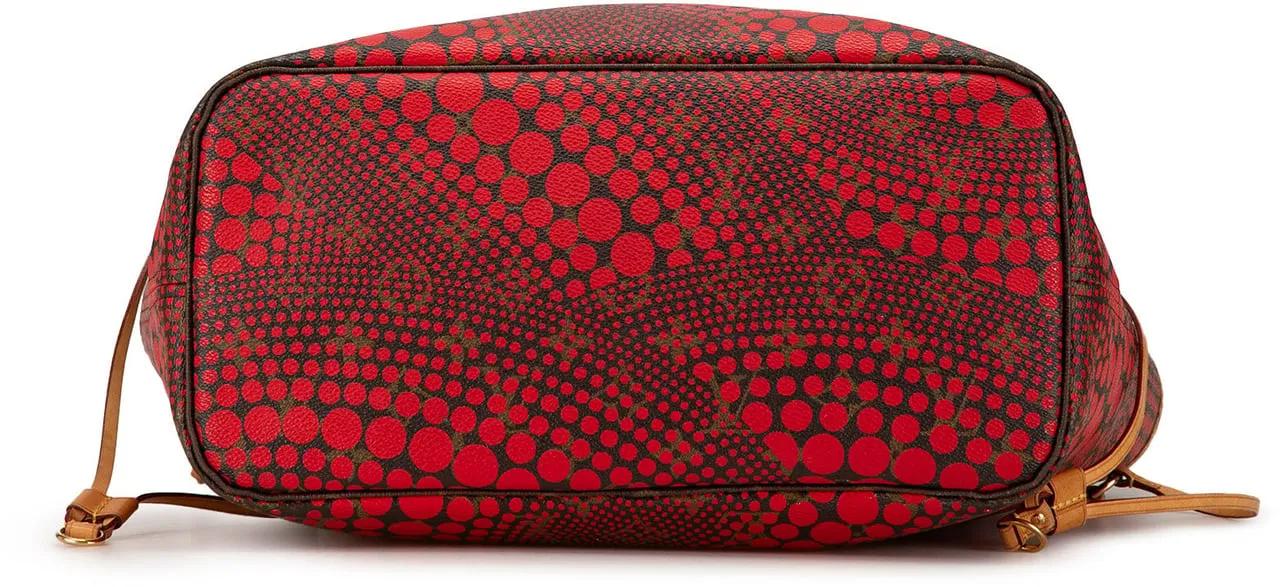 Louis Vuitton Shoppers Yayoi Kusama Monogram Neverfull MM in rood