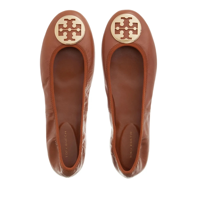 Tory Burch Ballerinas Minnie Travel Ballet Pecan Praline/Gold(Image 11)