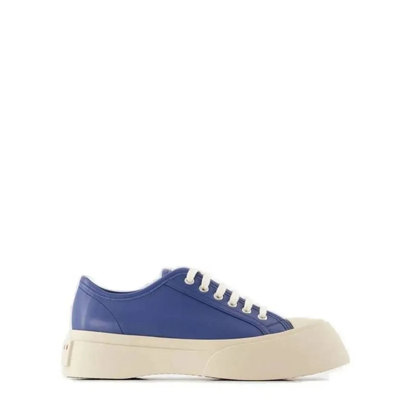 Marni Sneaker basse Calf Hair And Leather Sneakers With Chunky Sole Blue