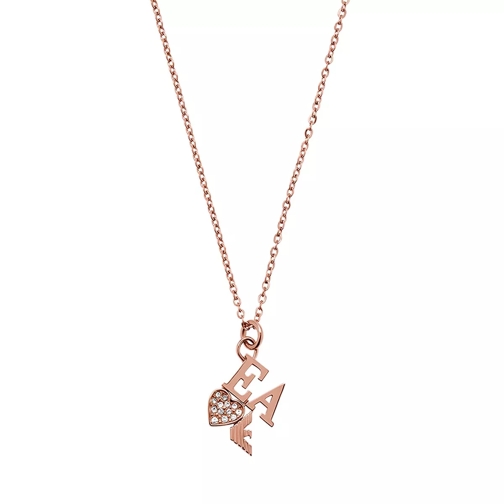 Emporio Armani Stainless Steel Chain Necklace Rose Gold-Tone Short Necklace