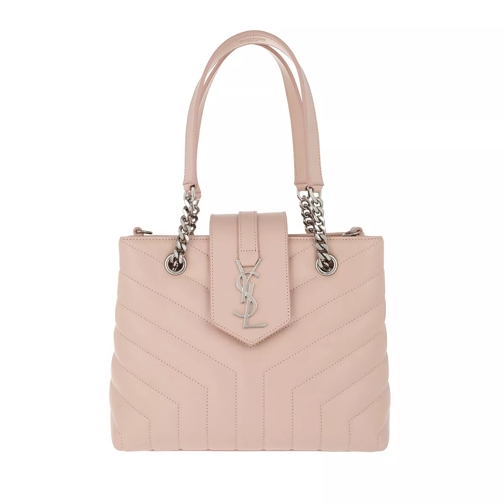 Saint Laurent LouLou Shopping Bag Y Small Quilted Leather Marble Pink Tote