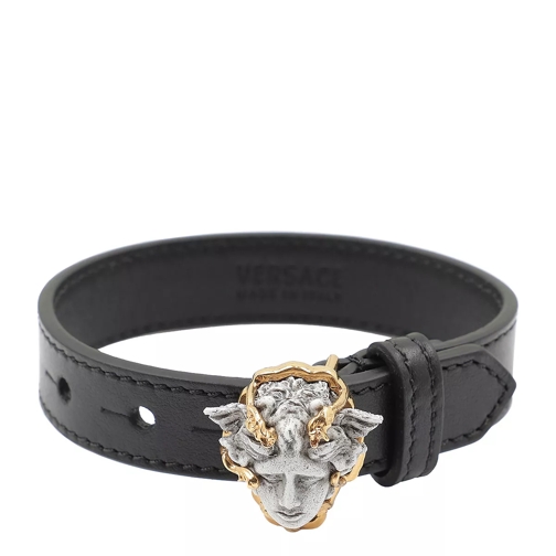 Versace Logo Bracelet Black/White/Tribute Gold Armband