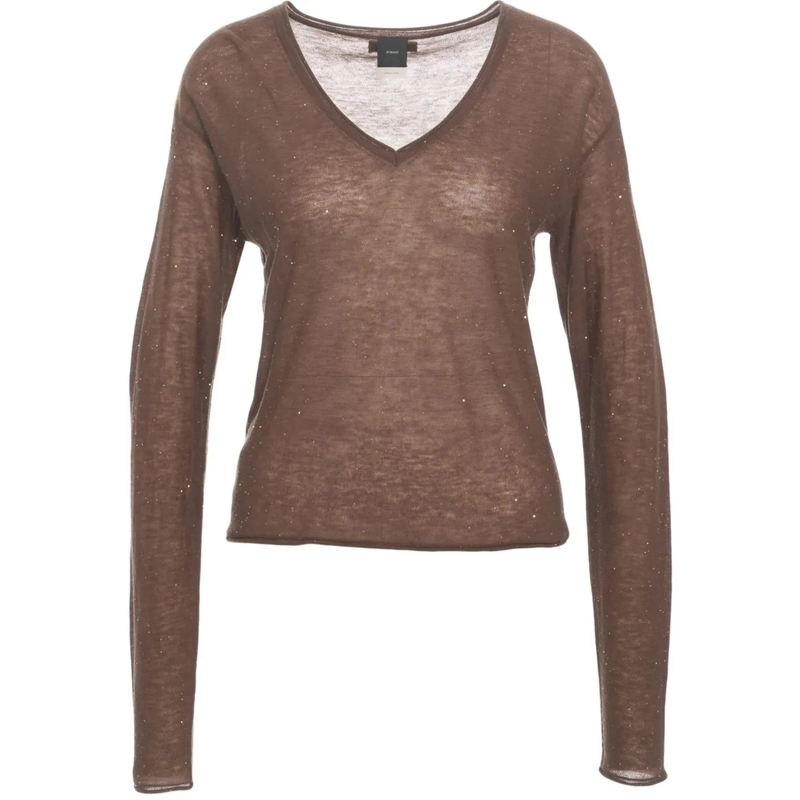 Pinko  Sweater with Glitter Finish 'Salomone' braun