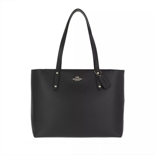 Coach Polished Pebble Leather Central Tote With Zip Gd Black Shoppingväska