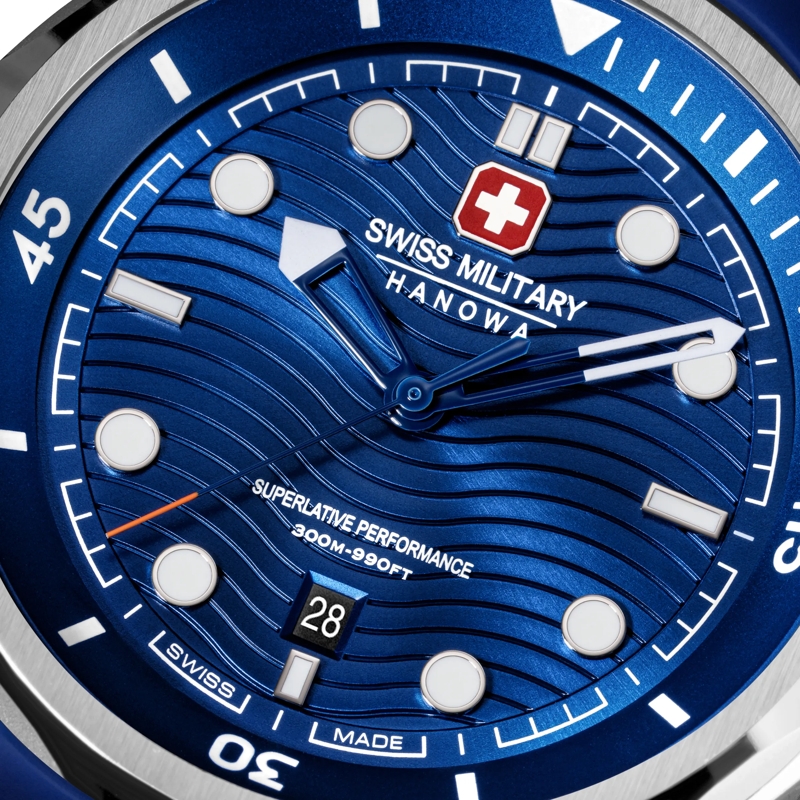 Swiss Military Hanowa Quarzuhr Quarzuhr Breakwater- 3 Zeiger Uhr- Wasserbestän blau(Image 4)