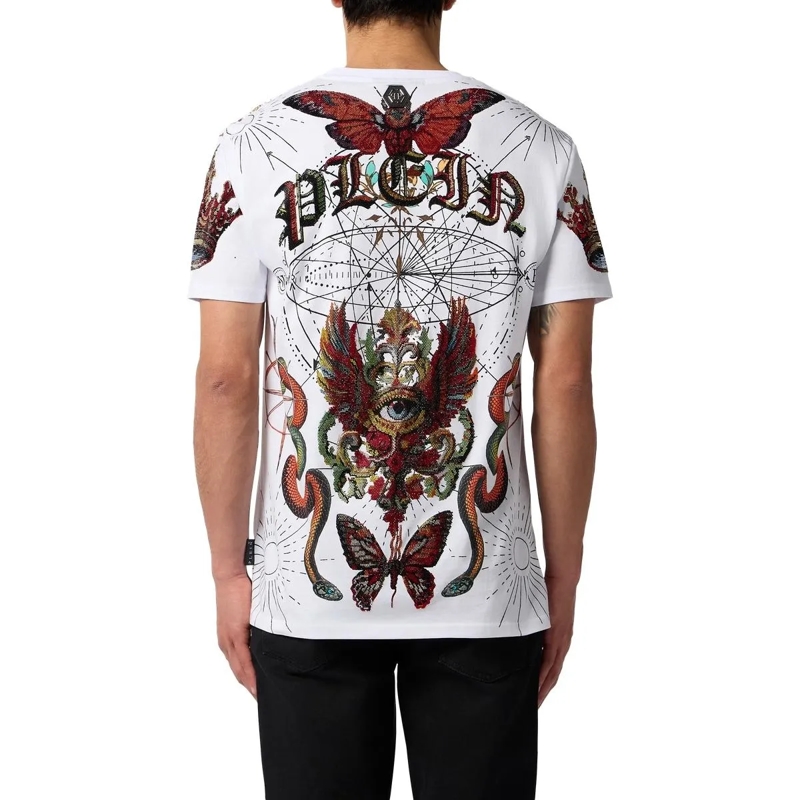 Philipp Plein T-Shirt Round Neck T-Shirt Tattoo Stones weiss(Image 5)