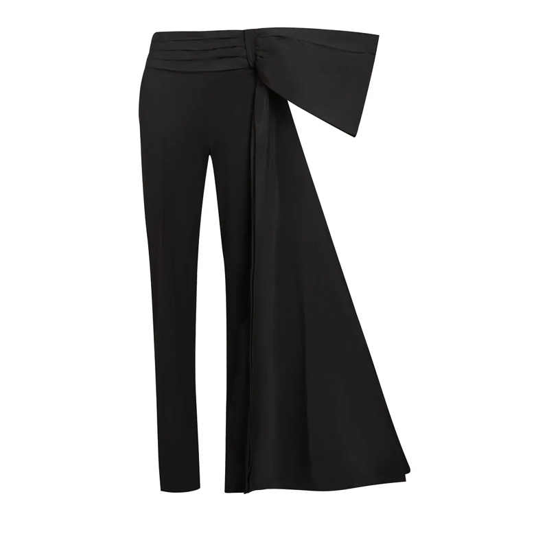 Karl Lagerfeld Anzugshose Karl Studio Hose mit Schleifendetail schwarz