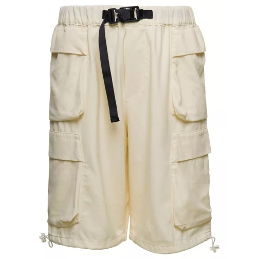 Bonsai Beige Cargo Shorts With Buckle Fastening In Stretc Neutrals Pantaloncini