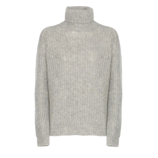 Herno Trui met col Alpaca Blend Sweater Grey