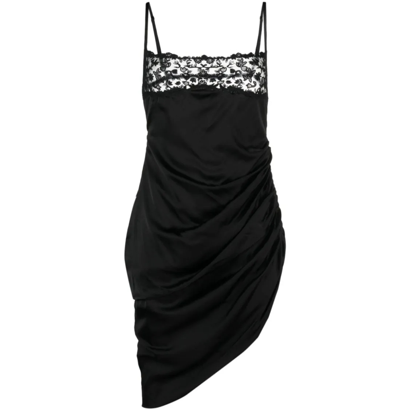 Jacquemus Mini-jurk Brodée Satin Minidress Black