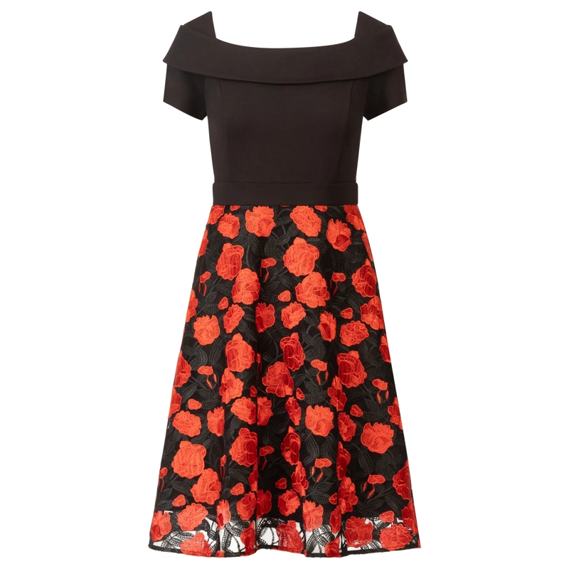 Kraimod Midikleid Cocktailkleid rot