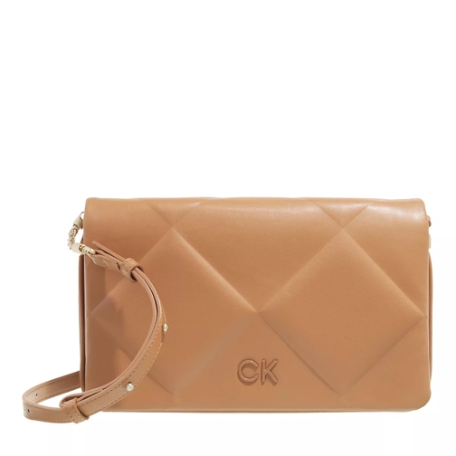 Calvin Klein Re-Lock Quilt Shoulder Bag Brown Sugar Cross body-väskor