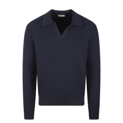 Herno Endless Operated Wool Resort Polo Blue Polotröja