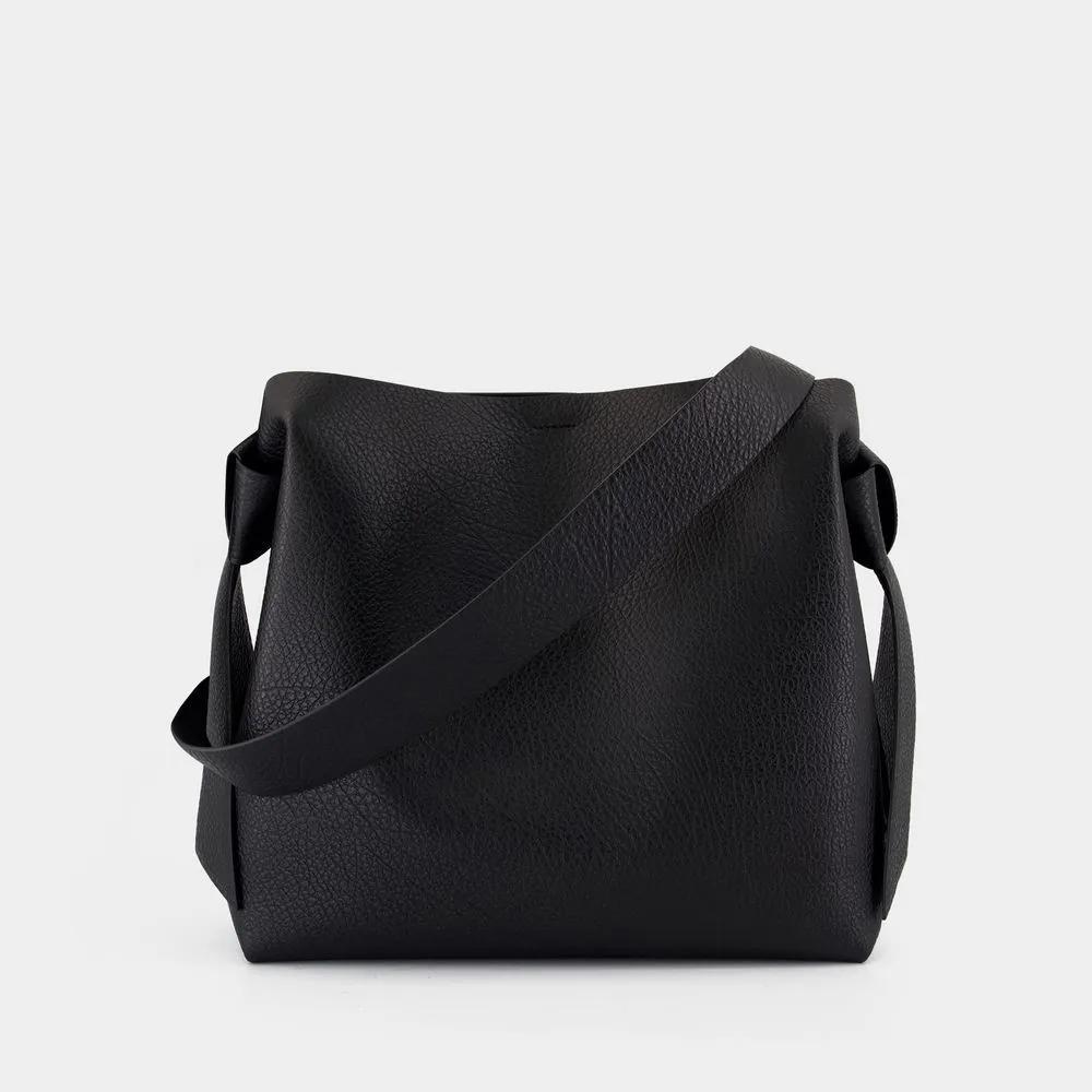 Acne Studios Hobo bags Musubi Midi Shoulder Bag Leather Black in zwart