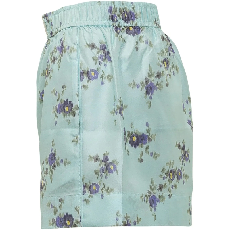 GANNI Shorts Short con Stampa Floreale e Vita Elasticizzata hellblau(Image 3)