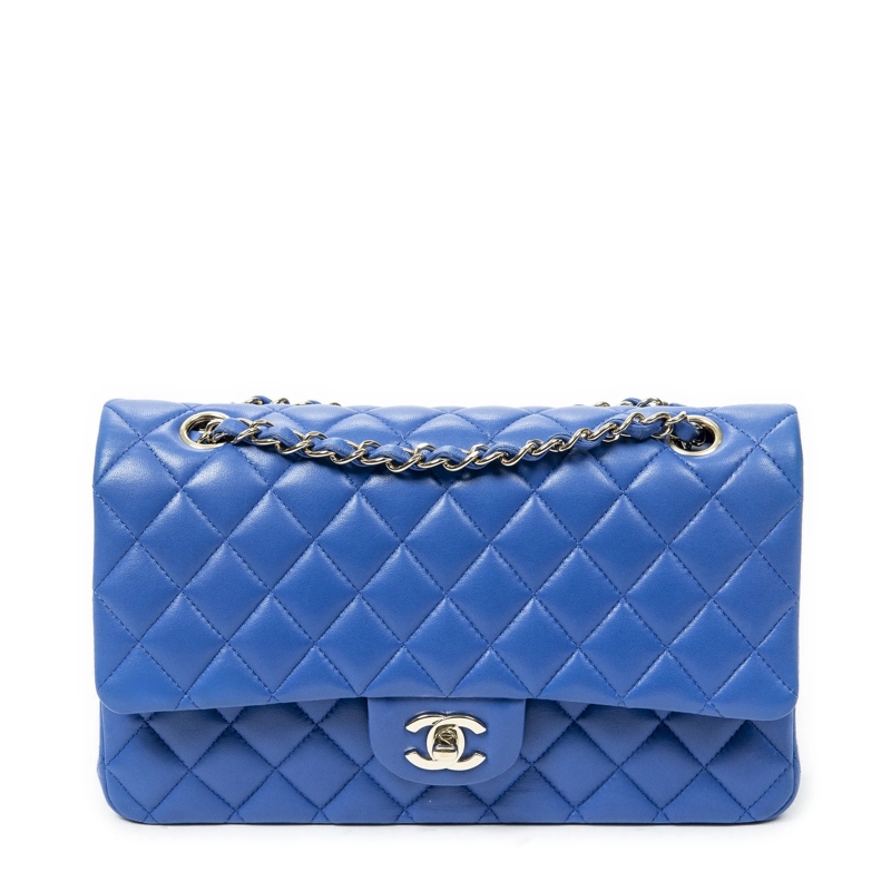 Chanel Crossbody Bag Classic Double Flap 26 royalblau