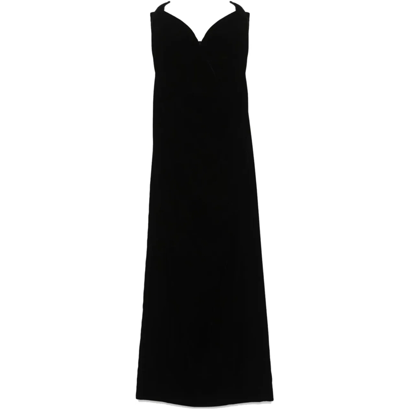 Mugler Midikleid Velvet Dress Black schwarz