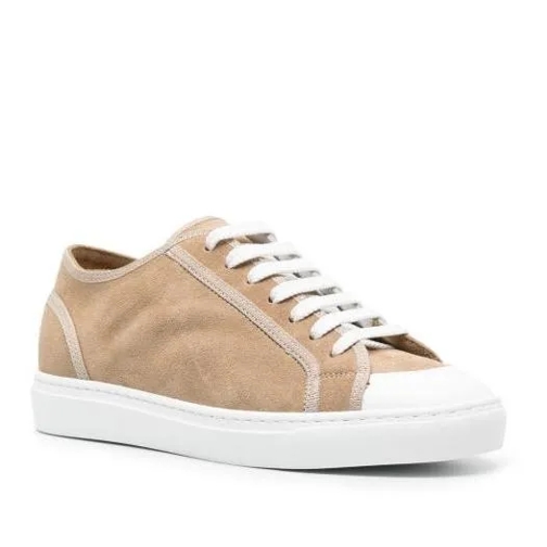 Doucal's Beige Suede Sneakers Brown lage-top sneaker