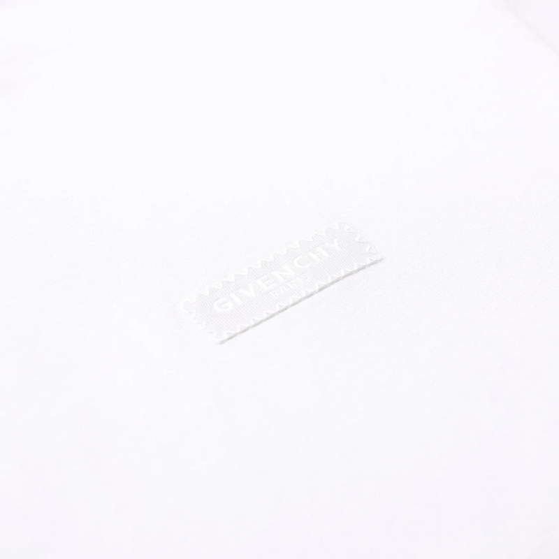 Givenchy T-Shirt White Plain Cotton T-Shirt With Tonal Logo Detail White(Image 7)