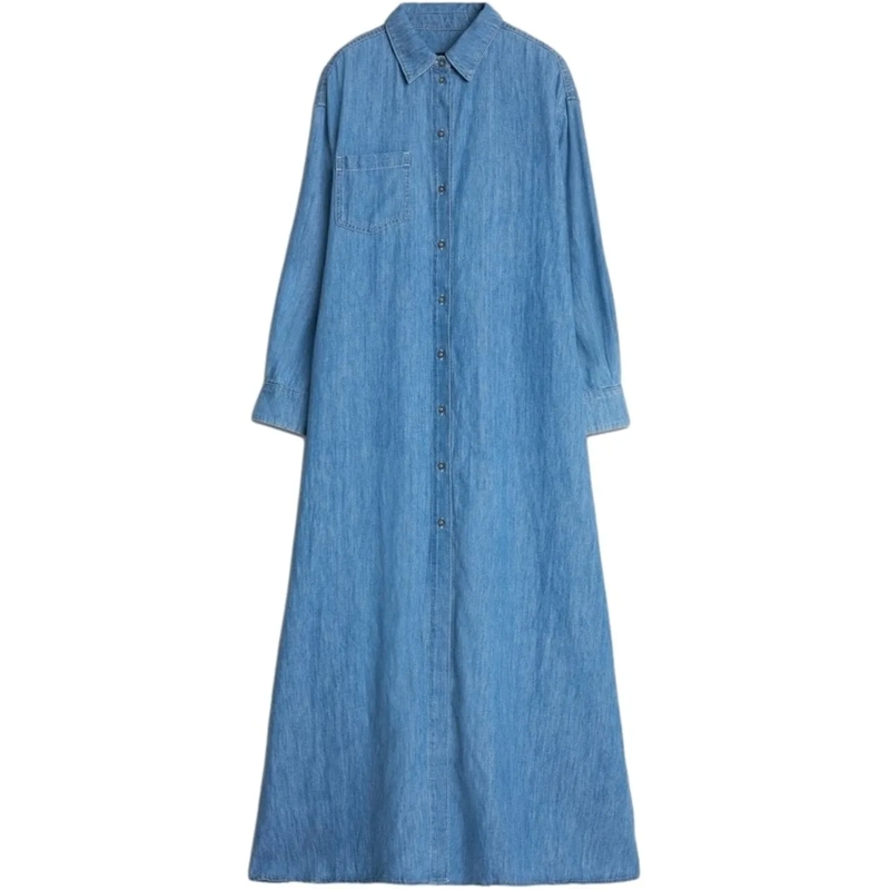 Seven for all Mankind Midikleid Icy Maxi Shirt Dress Blue